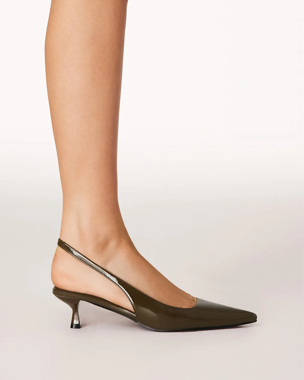 Mid Top VILJA - OLIVE PATENT