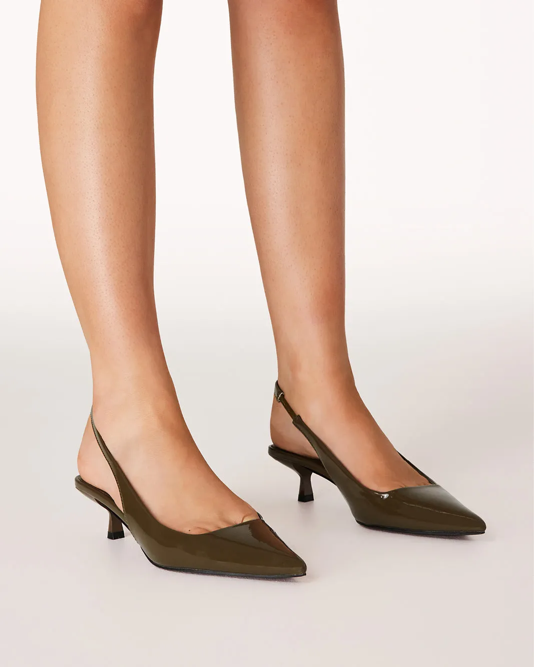 VILJA - OLIVE PATENT Chic White Stilettos Sexy Red Heels