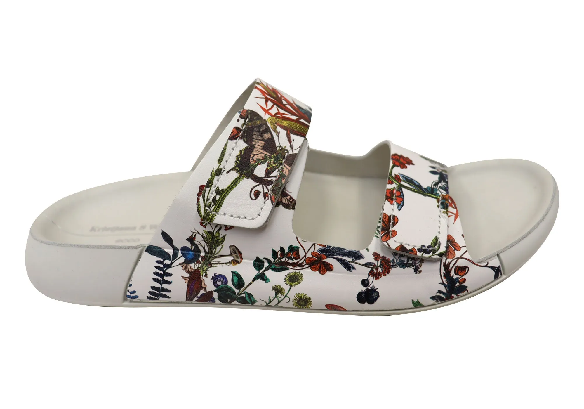 ECCO 2nd Cozmo Womens Comfortable Leather 2 Strap Slide Sandals Leather Craftsmanship