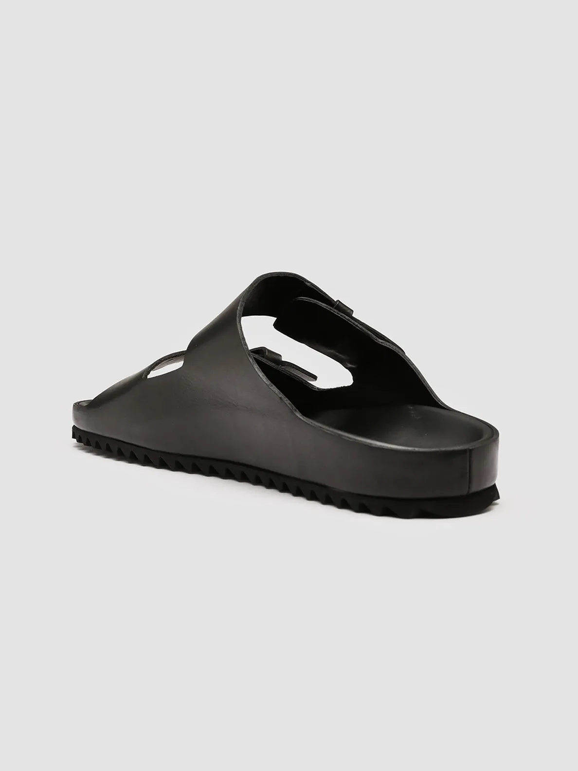 Fashion Appeal Layered sole AGORA' 002 - Black Leather Sandals