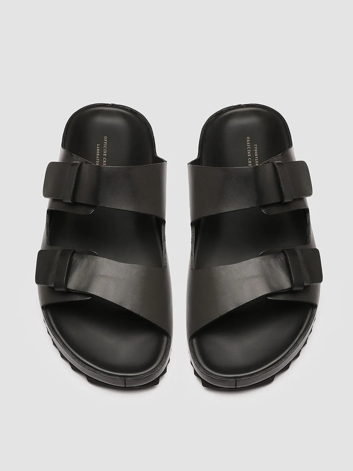 Versatile Fit Casual Favorite AGORA' 002 - Black Leather Sandals