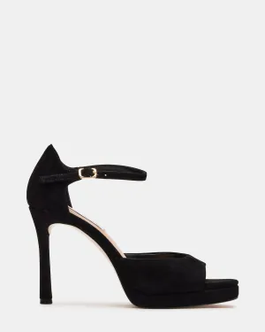 ESTER BLACK SUEDE Chunky Heels Multi Directional