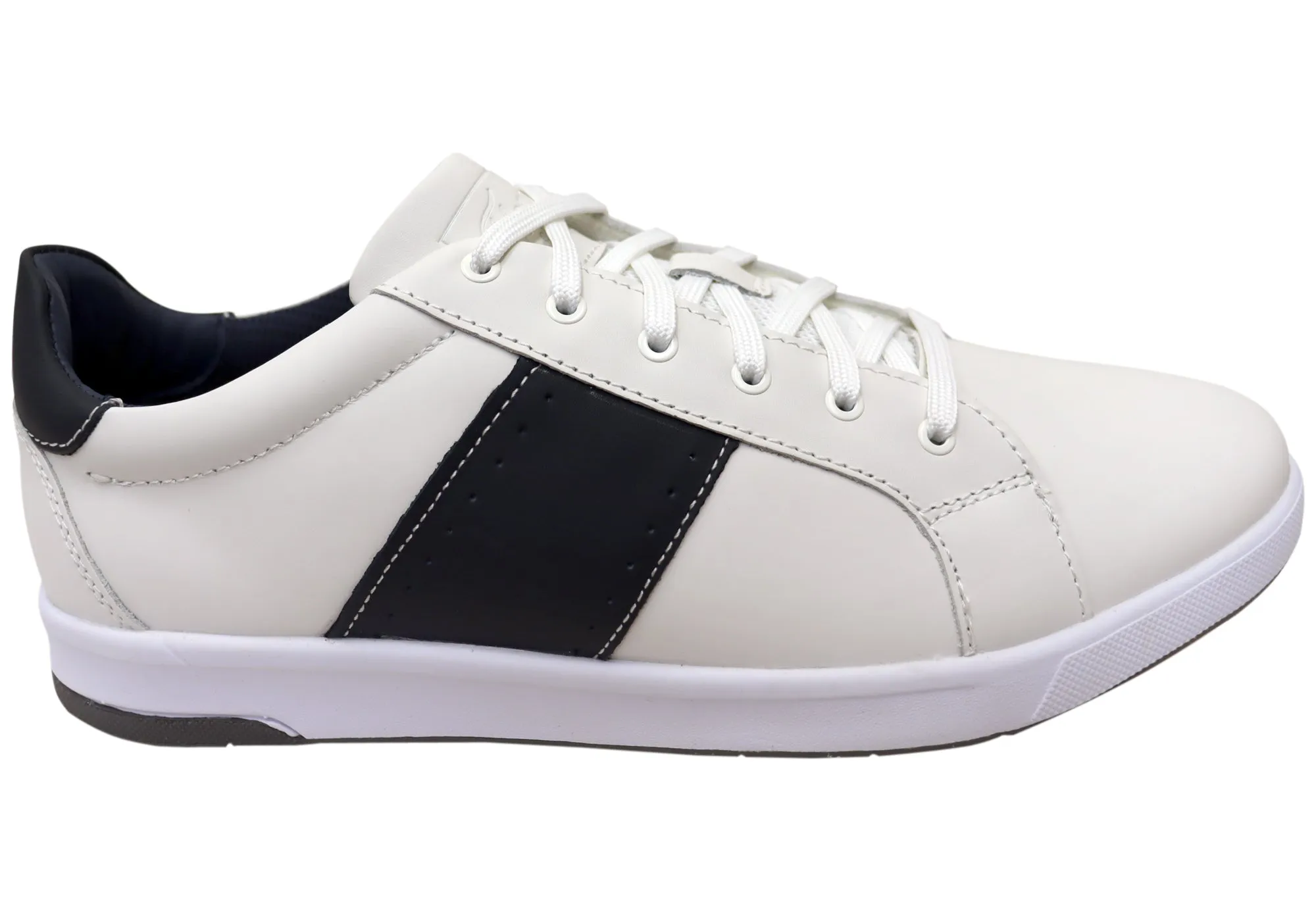Florsheim Mens Leather EE Extra Wide Crossover 2 Lace To Toe Sneakers Soft Move senior care