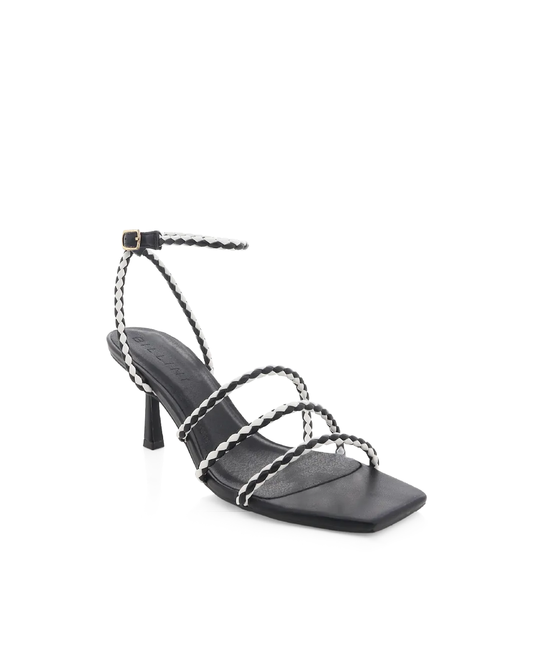 Stylish Stilettos Open Back Heels YESSICA - BLACK-WHITE CONTRAST