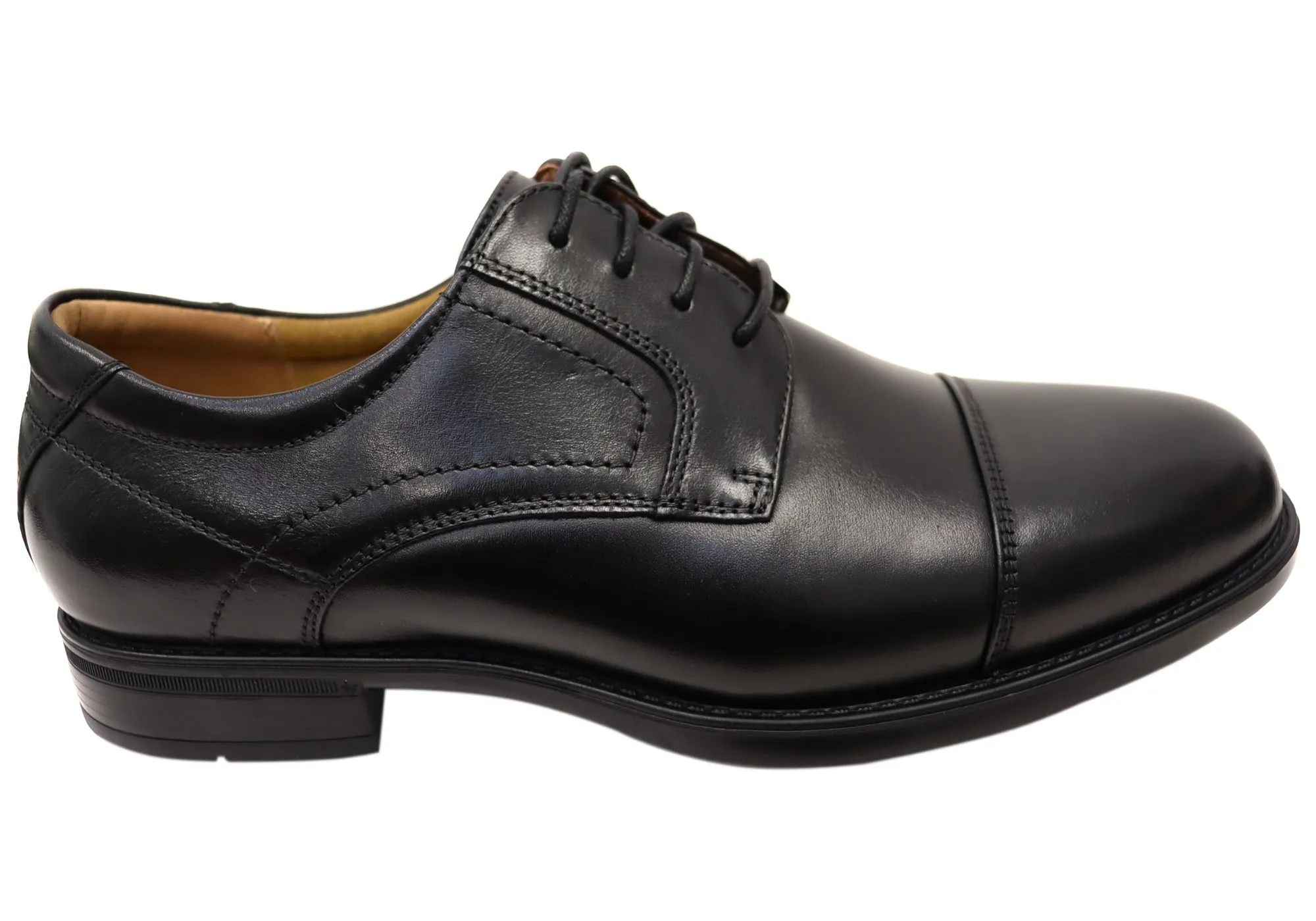 Classic Street Cool Florsheim Mens Fairfield Cap Toe Derby EEE Wide Leather Dress Shoes