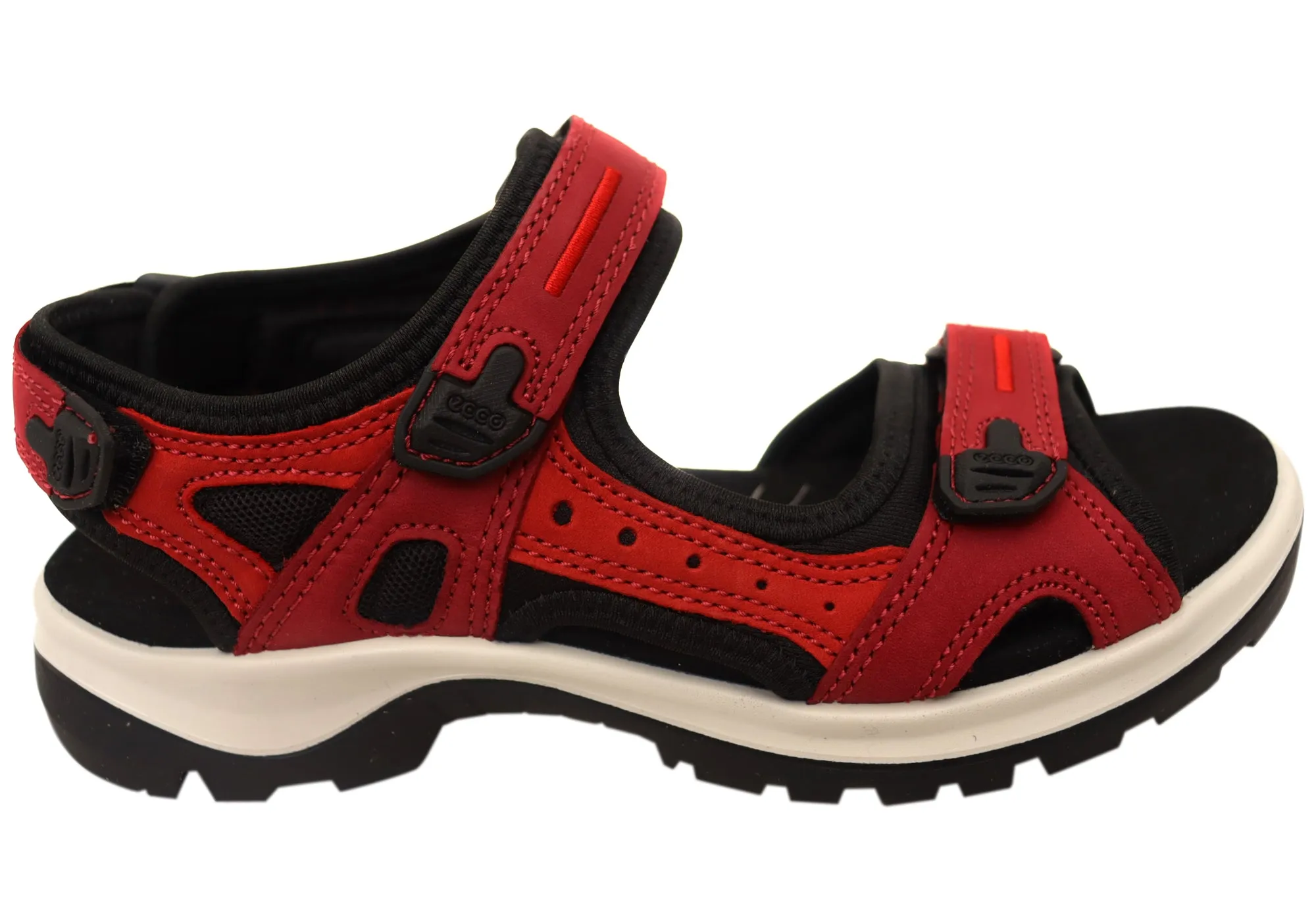 ECCO Womens Offroad Comfortable Leather Adjustable Sandals Wide Base Mono Style