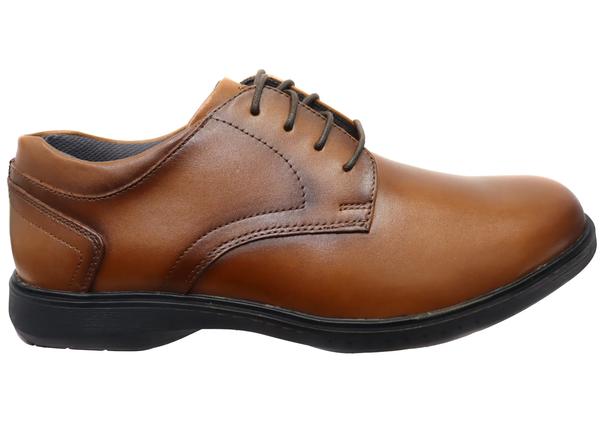 Nunn Bush By Florsheim Mens Kore Pro Plain EE Extra Wide Leather Shoes Year long