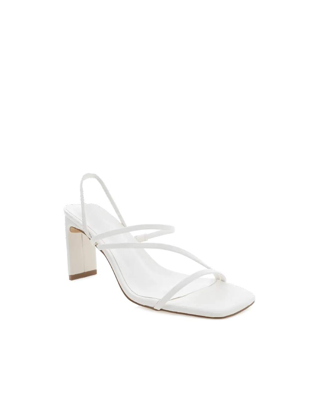 GENNA WIDE FIT - WHITE Classic Red Heels Open Back Heeled Sandals