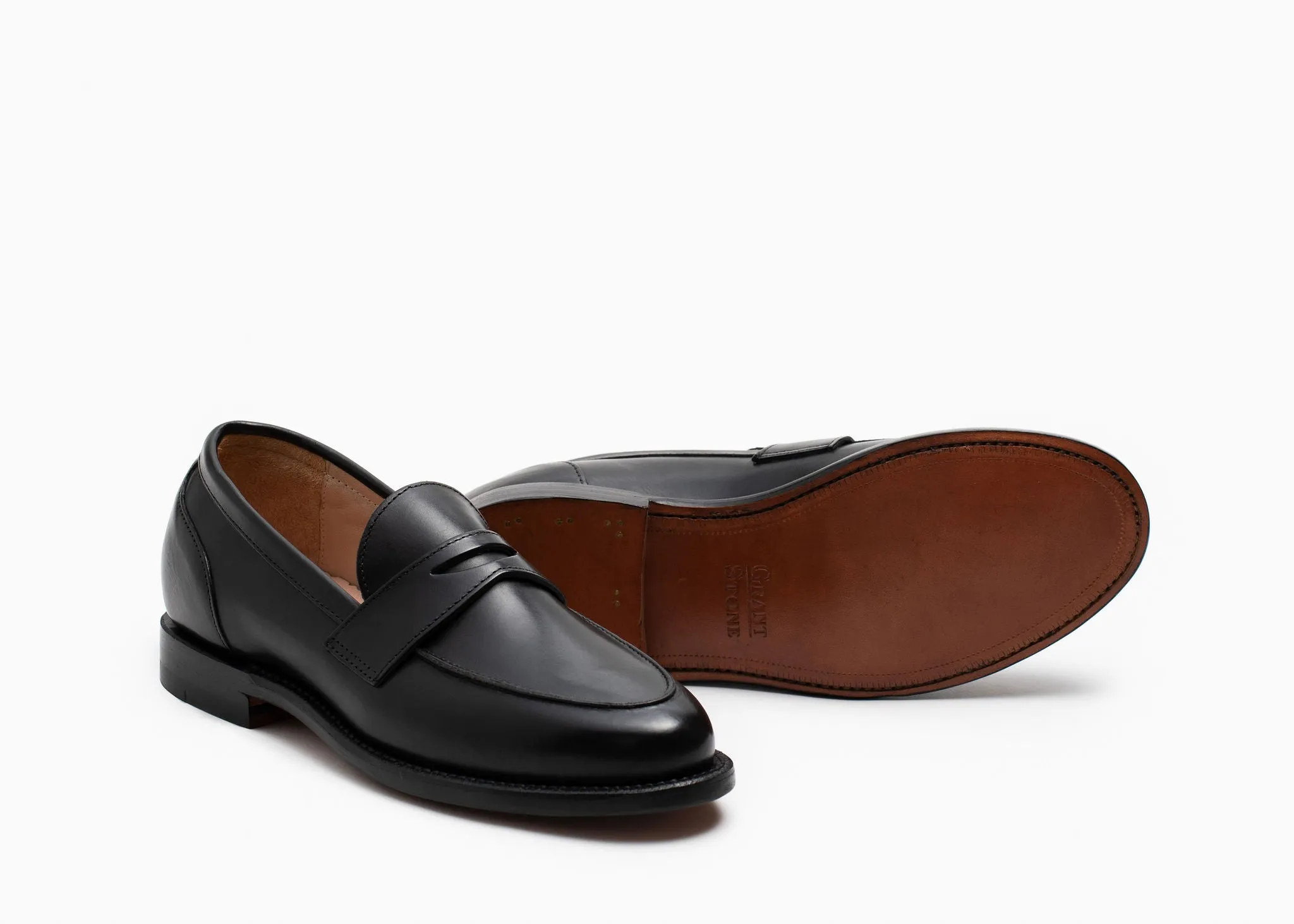 Clara Penny Loafer Black Calf Morning Path