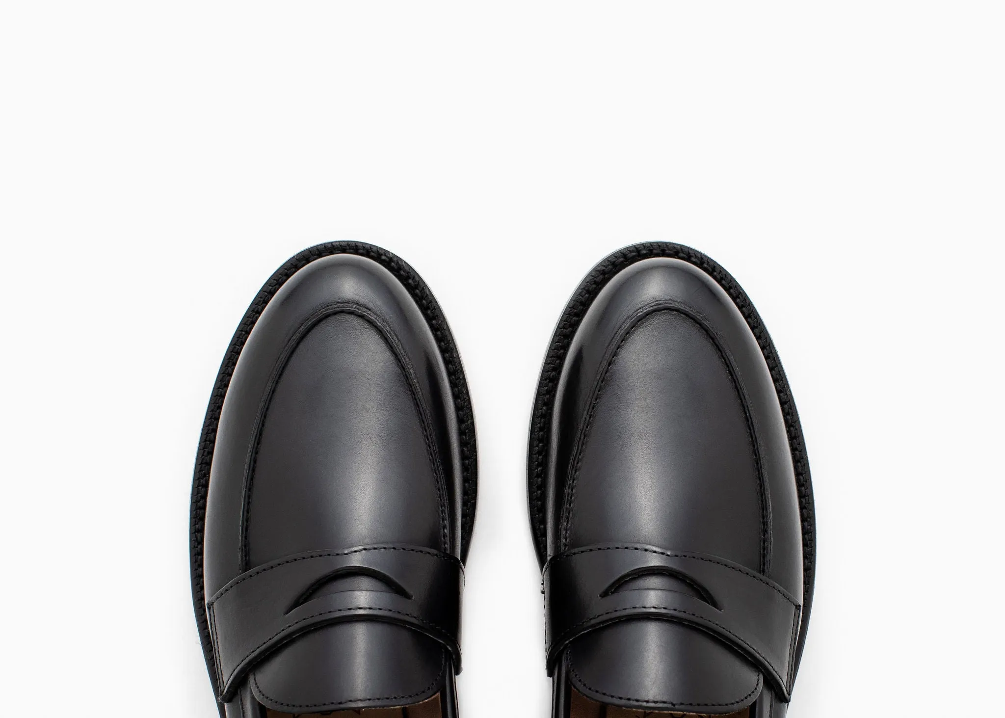 Clara Penny Loafer Black Calf Arch Fit