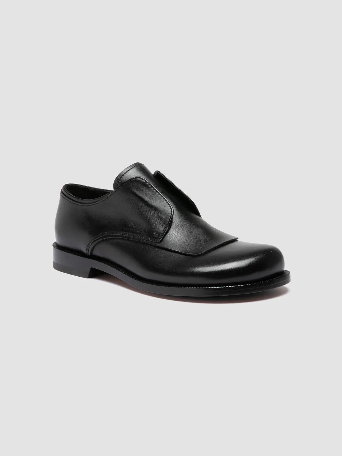 EMERALD 003 - Black Leather Derby Shoes Soft Cushioned Upper