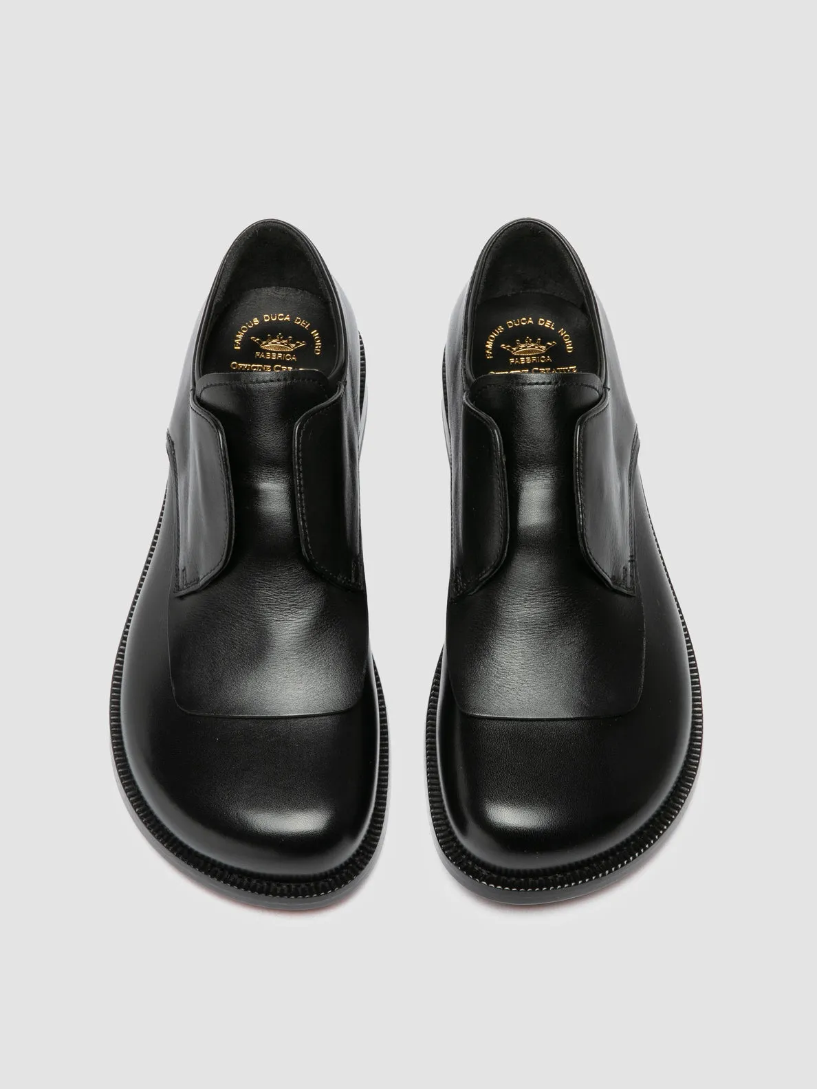 EMERALD 003 - Black Leather Derby Shoes Smart Profile