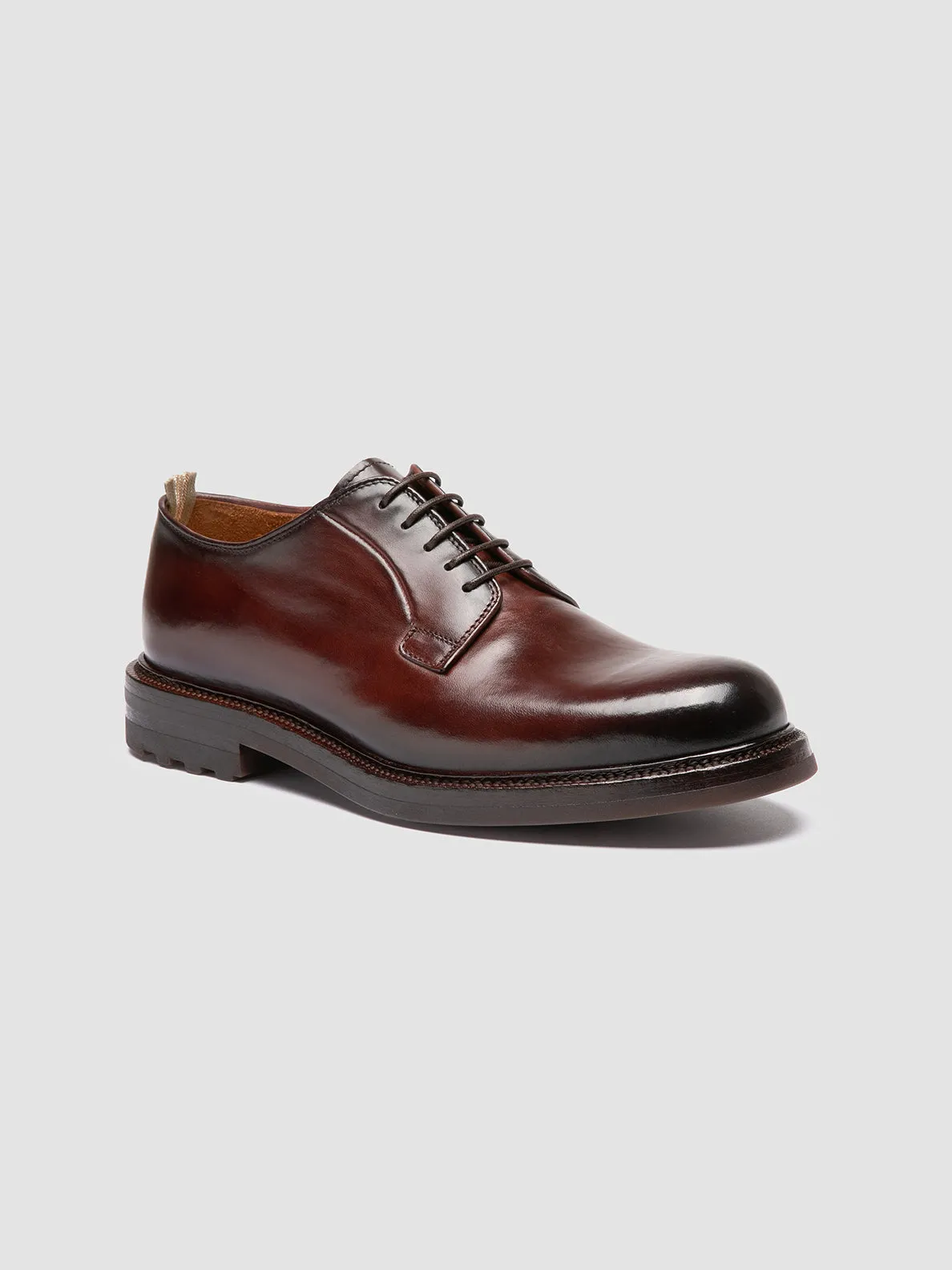 ASTON FLEXI 001 - Burgundy Leather Derby Shoes Stretchy sole Layered Look