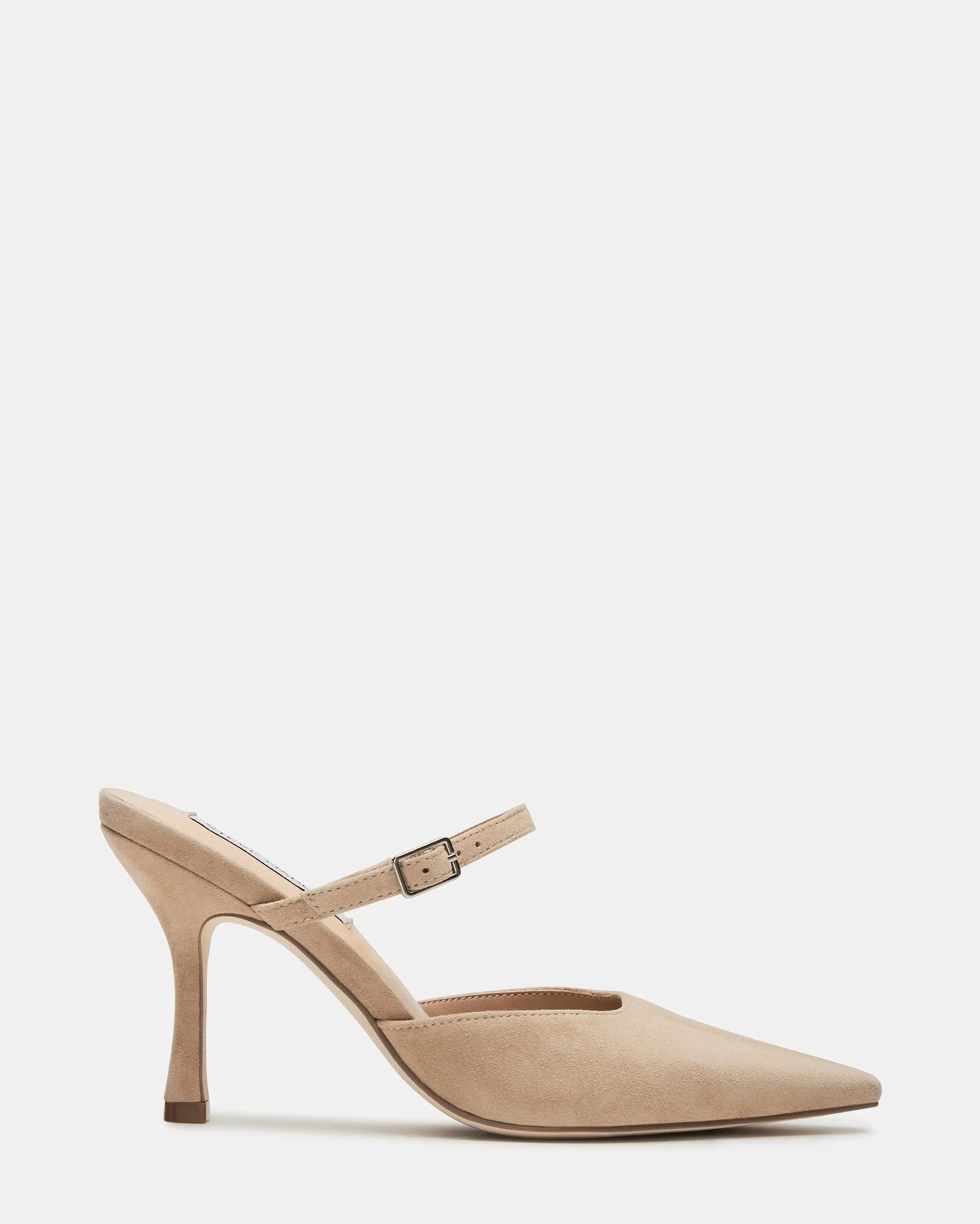 BRECKI TAUPE SUEDE Designer Wedding Shoes Statement Heels