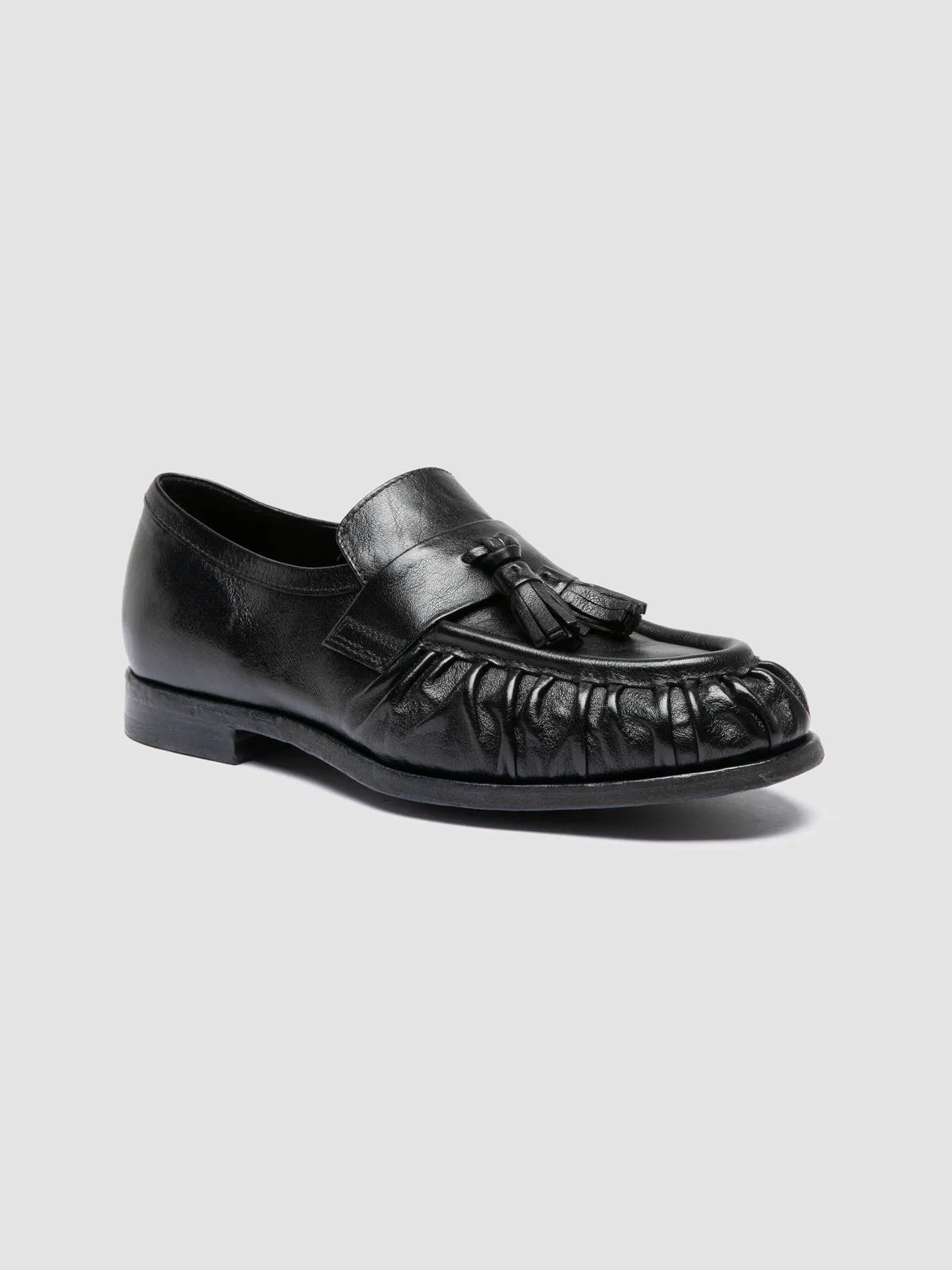 SOLITUDE 108 - Blue Leather Tassel Loafers Run Errand Dribble Step
