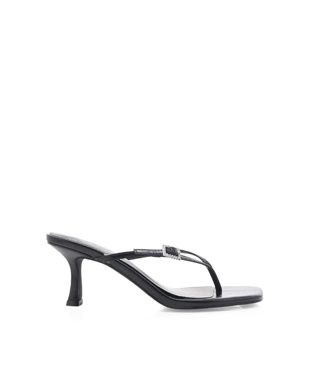 WILDROSE - BLACK SHINE Removable Footbed Bold Heel Boots