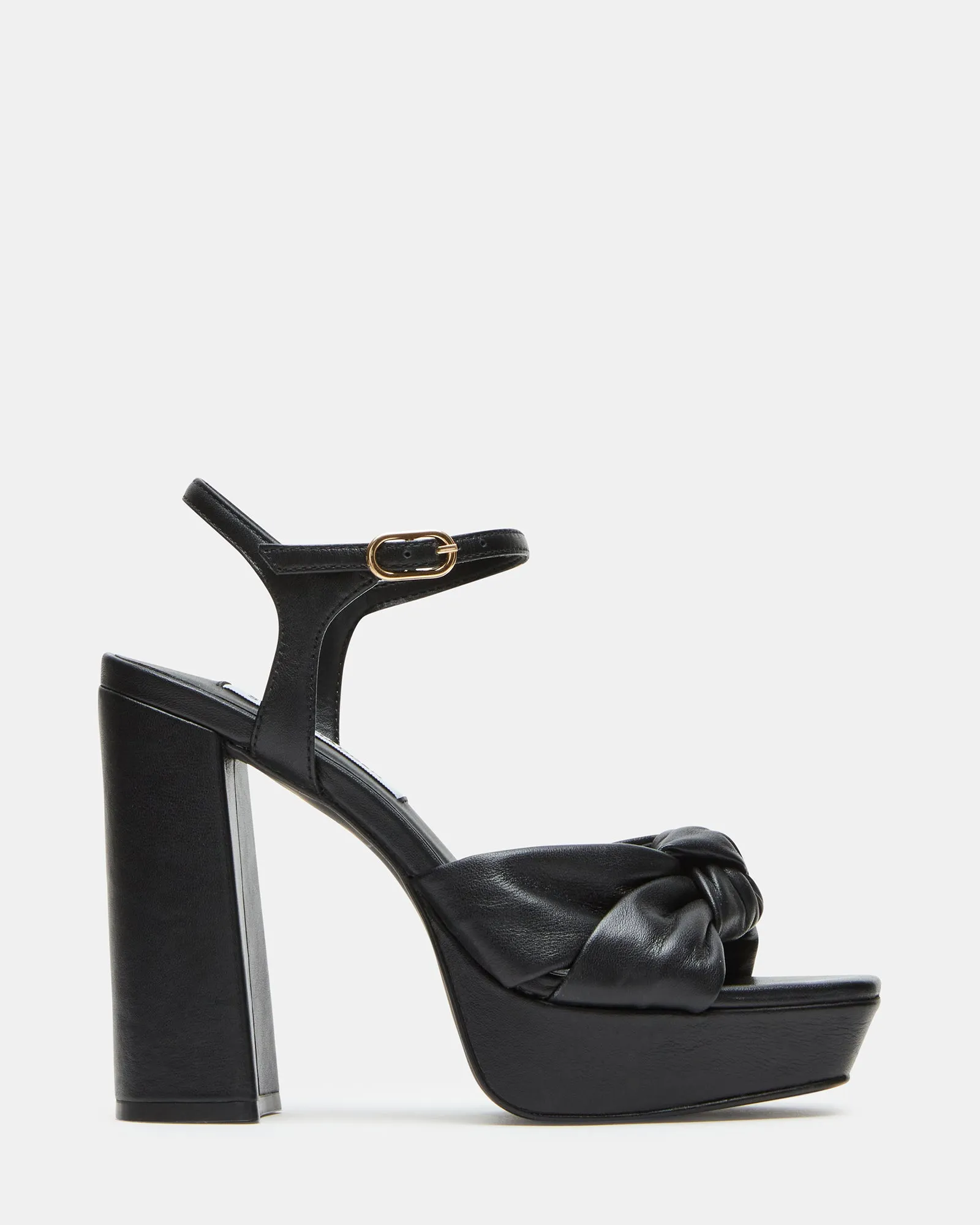 JOYRIDE BLACK LEATHER Strappy Heeled Sandals Metallic Evening Shoes