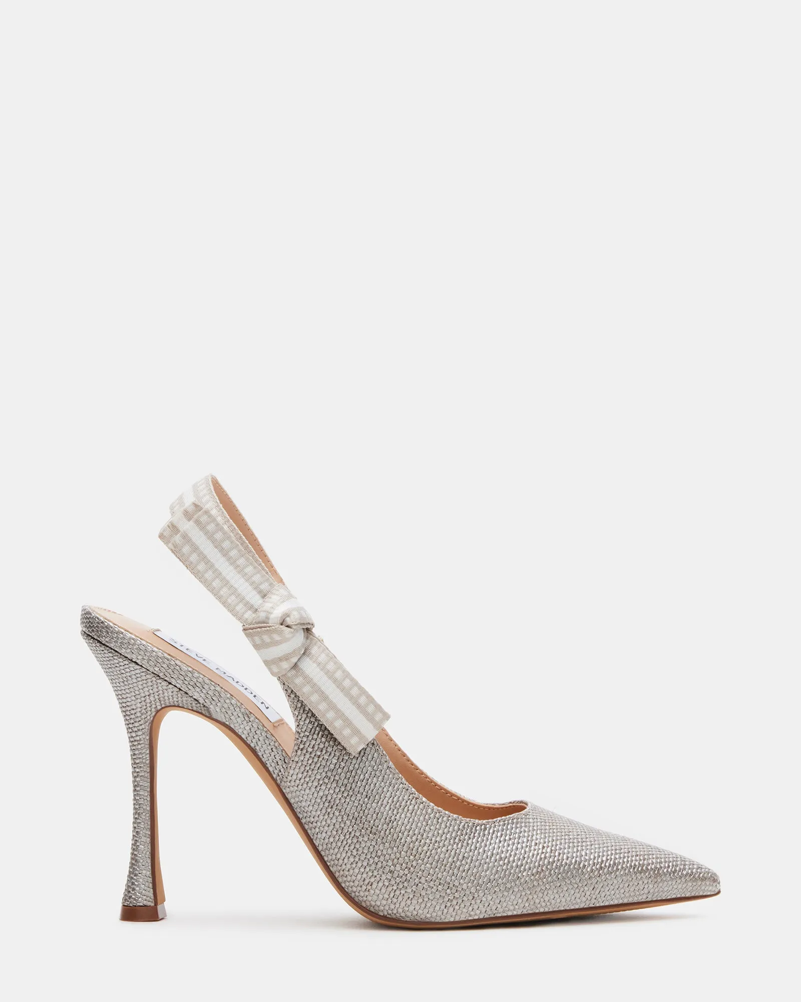 BRI SILVER GLITTER Slip On Design Open Toe Evening Pumps