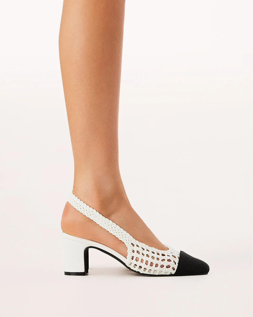 FLORIS - WHITE-BLACK GROSGRAIN Low Top
