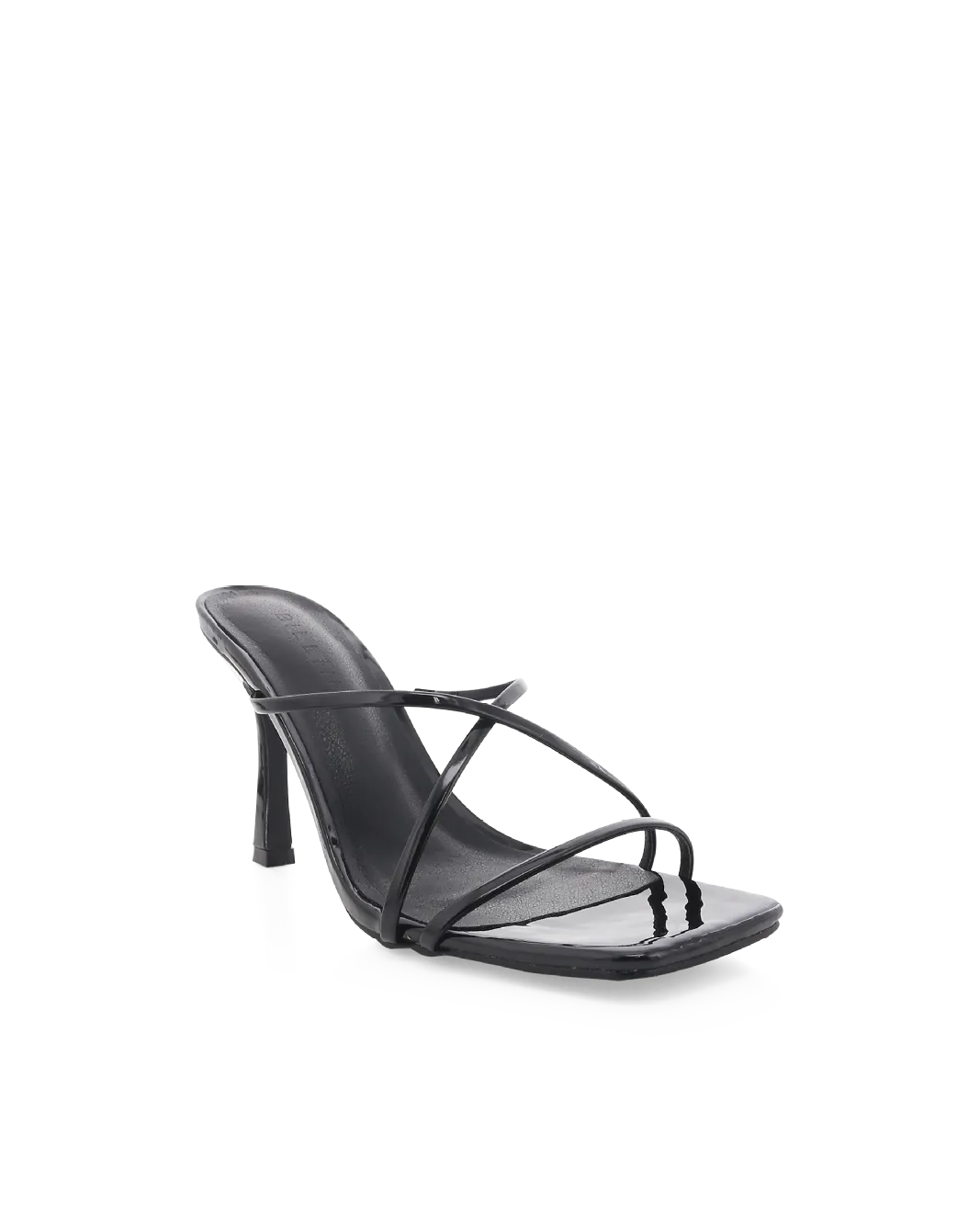 Dainty Heels Bold Open Toe Heels SAIGE - BLACK PATENT