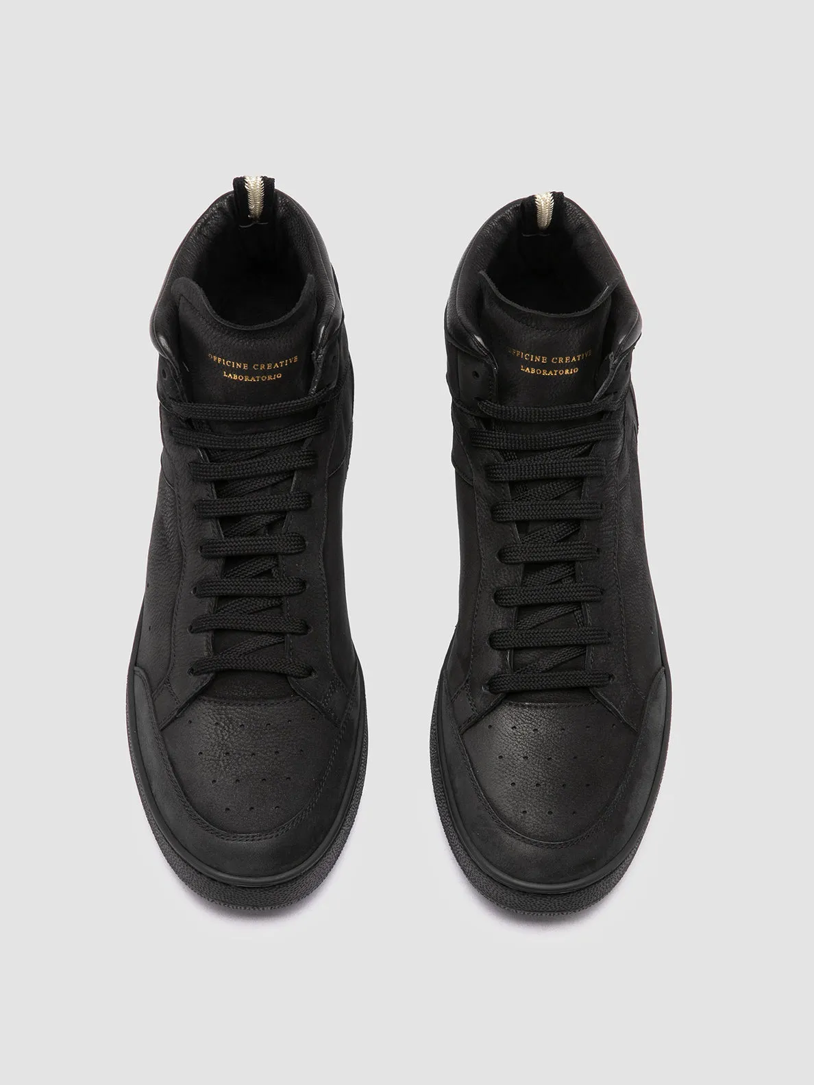THE ANSWER 004 - Black Leather and Suede Sneakers High Endurance Iconic look