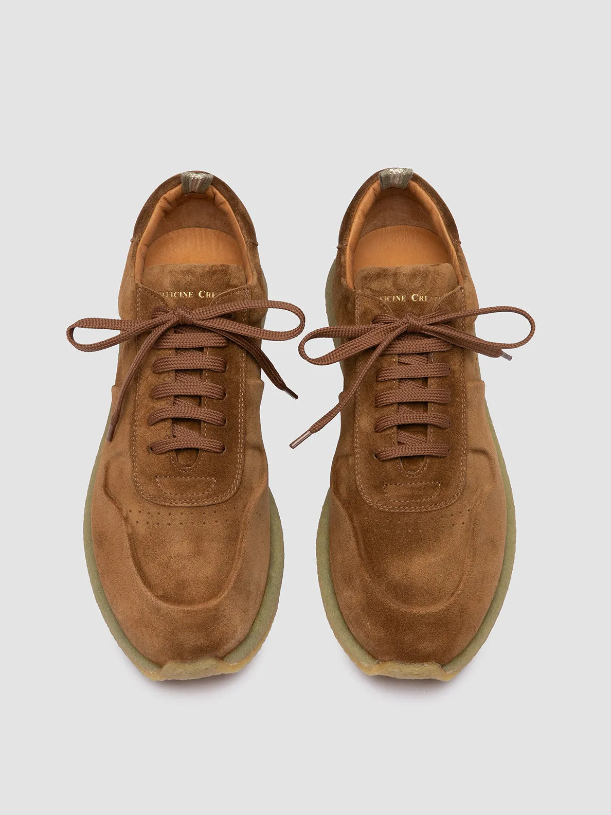LEGEND 001 - Brown Suede Sneakers flex design Padded Tongue