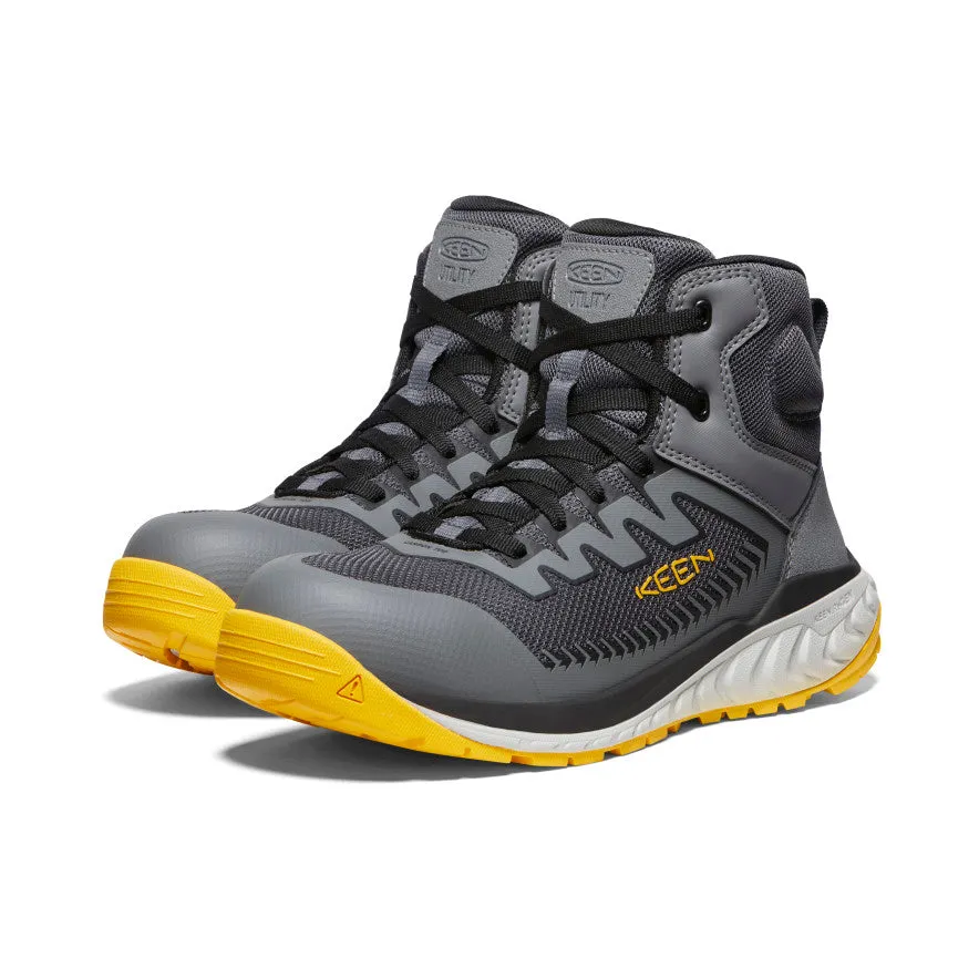 Men's Arvada Mid Work Sneaker (Carbon Toe)  |  Black/Keen Yellow High-Top Style