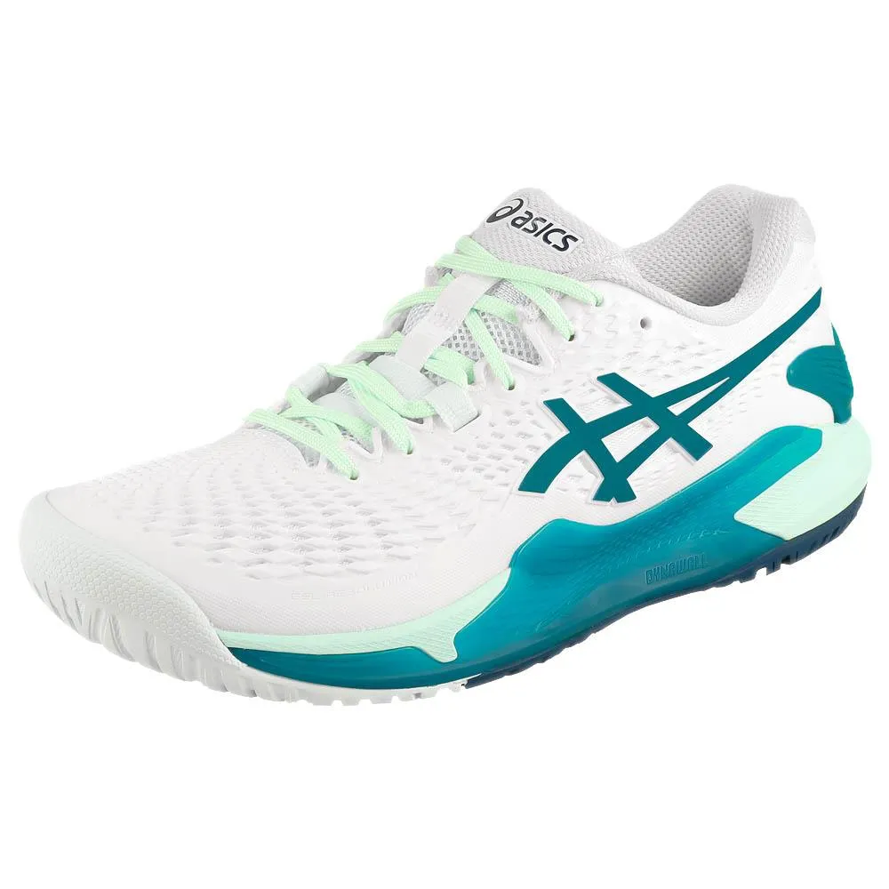 Athletic Appeal Street traction Asics Women's Gel-Resolution 9 - White/Teal Blue