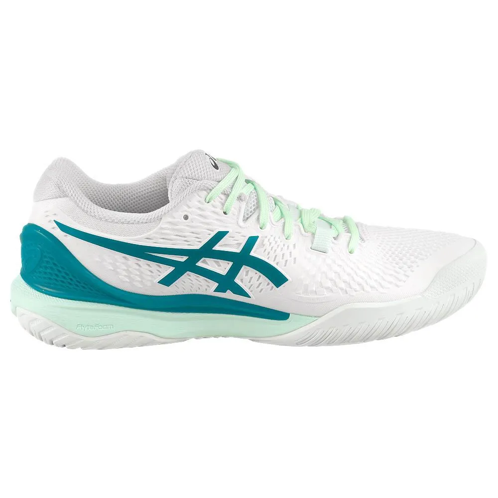Distinctive flair Asics Women's Gel-Resolution 9 - White/Teal Blue