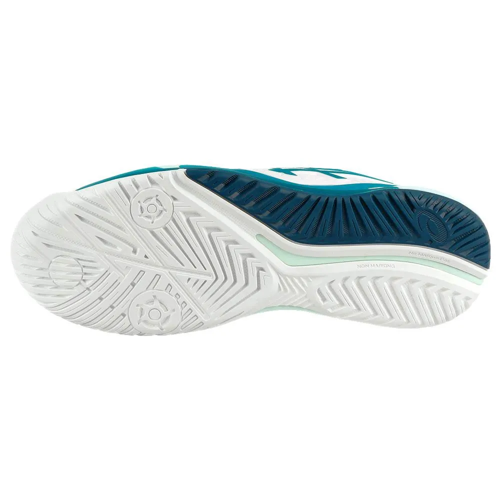 Asics Women's Gel-Resolution 9 - White/Teal Blue Foot Motion Workout Ready
