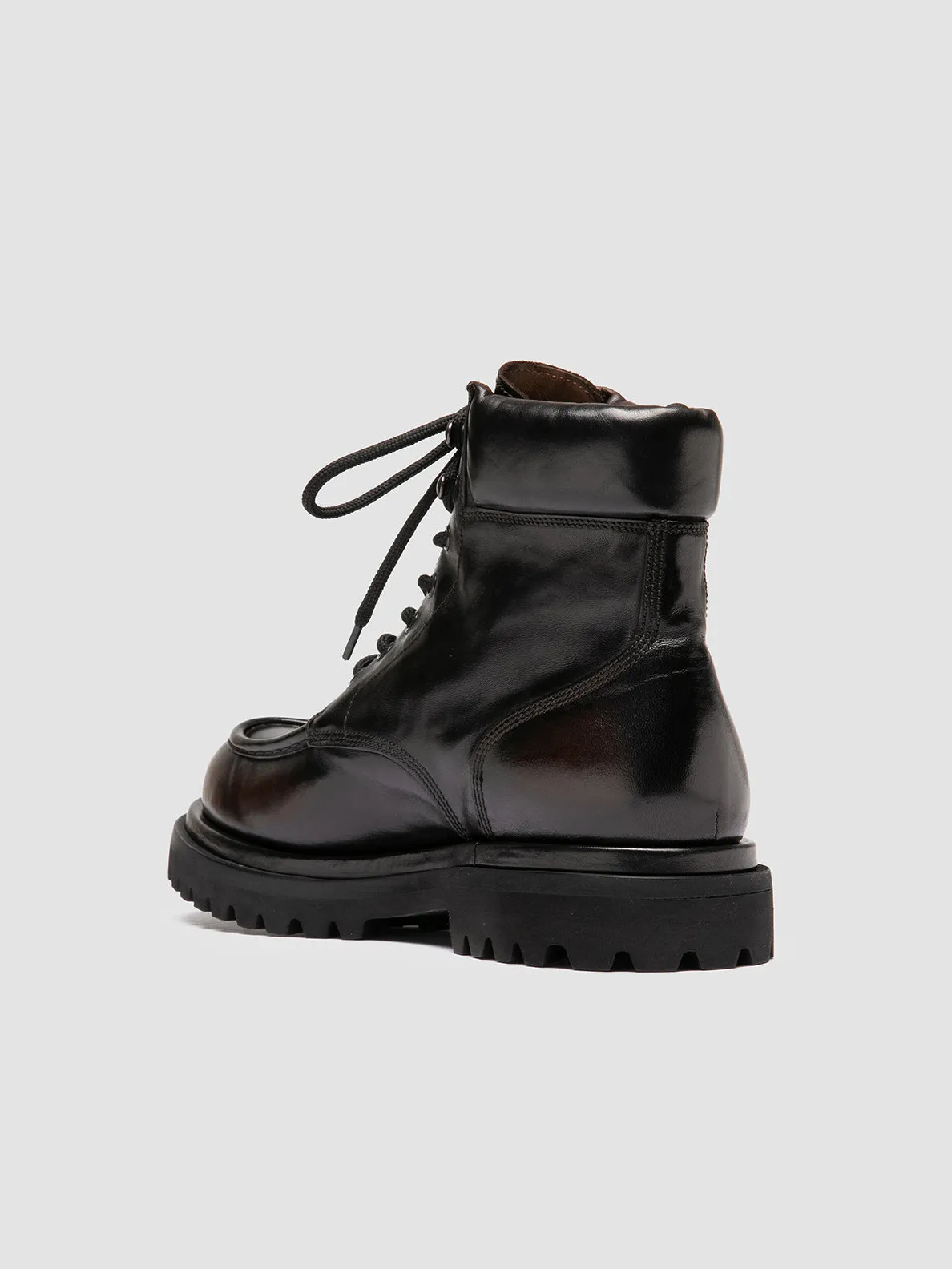 EVENTUAL DD 110 - Brown Leather Lace-Up Boots High Fashion Comfort Padding