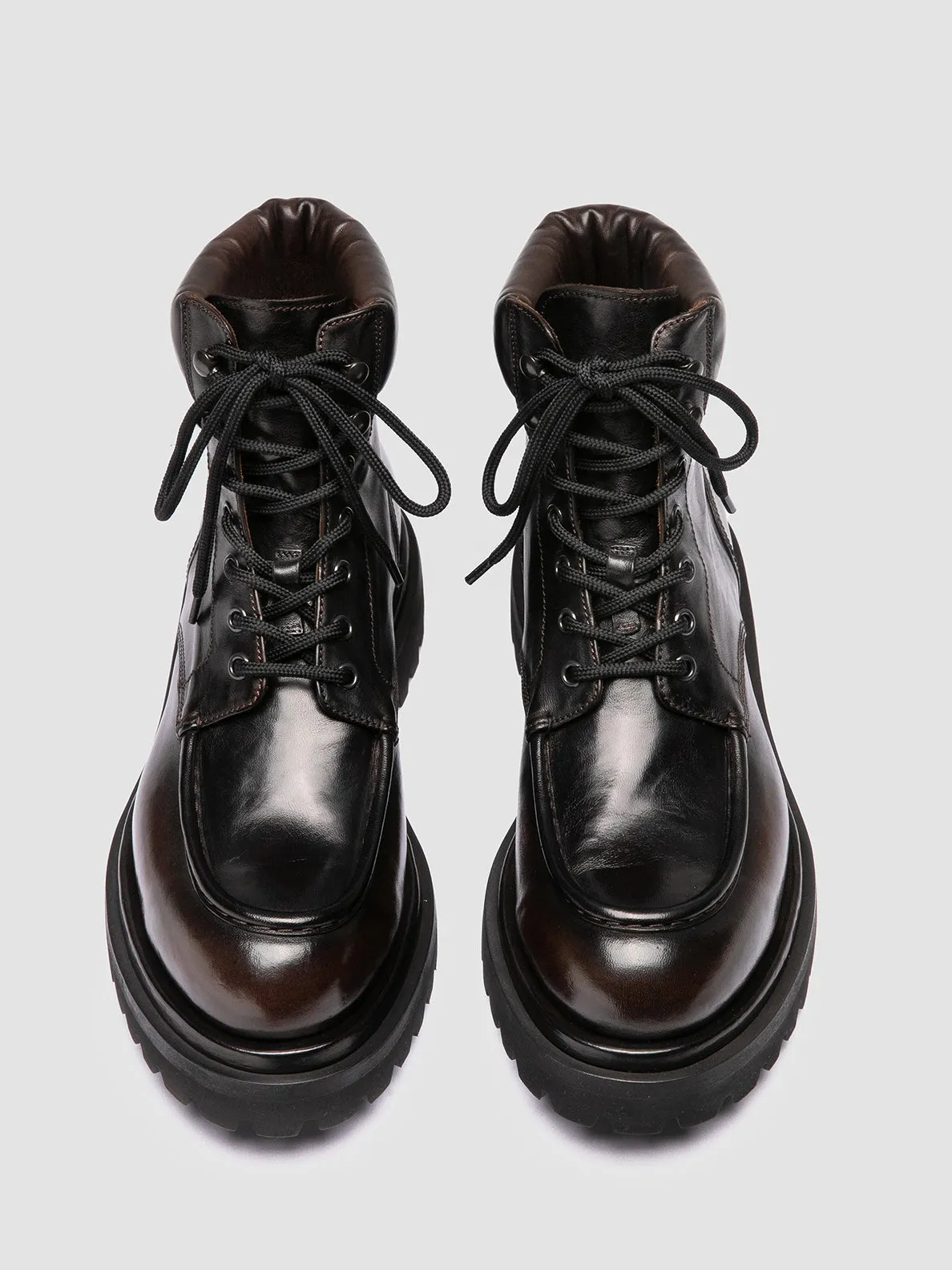 EVENTUAL DD 110 - Brown Leather Lace-Up Boots Dynamic Style