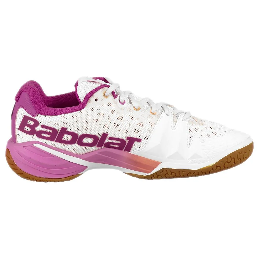 Babolat Women's Shadow Tour - White/Pink Reliable Sole Slip On Style
