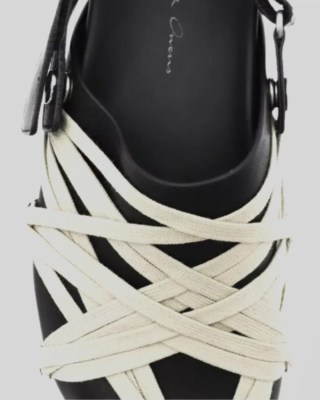 Rick Owens Leather Strap Crisscross Sandals. anti - blister running shoes