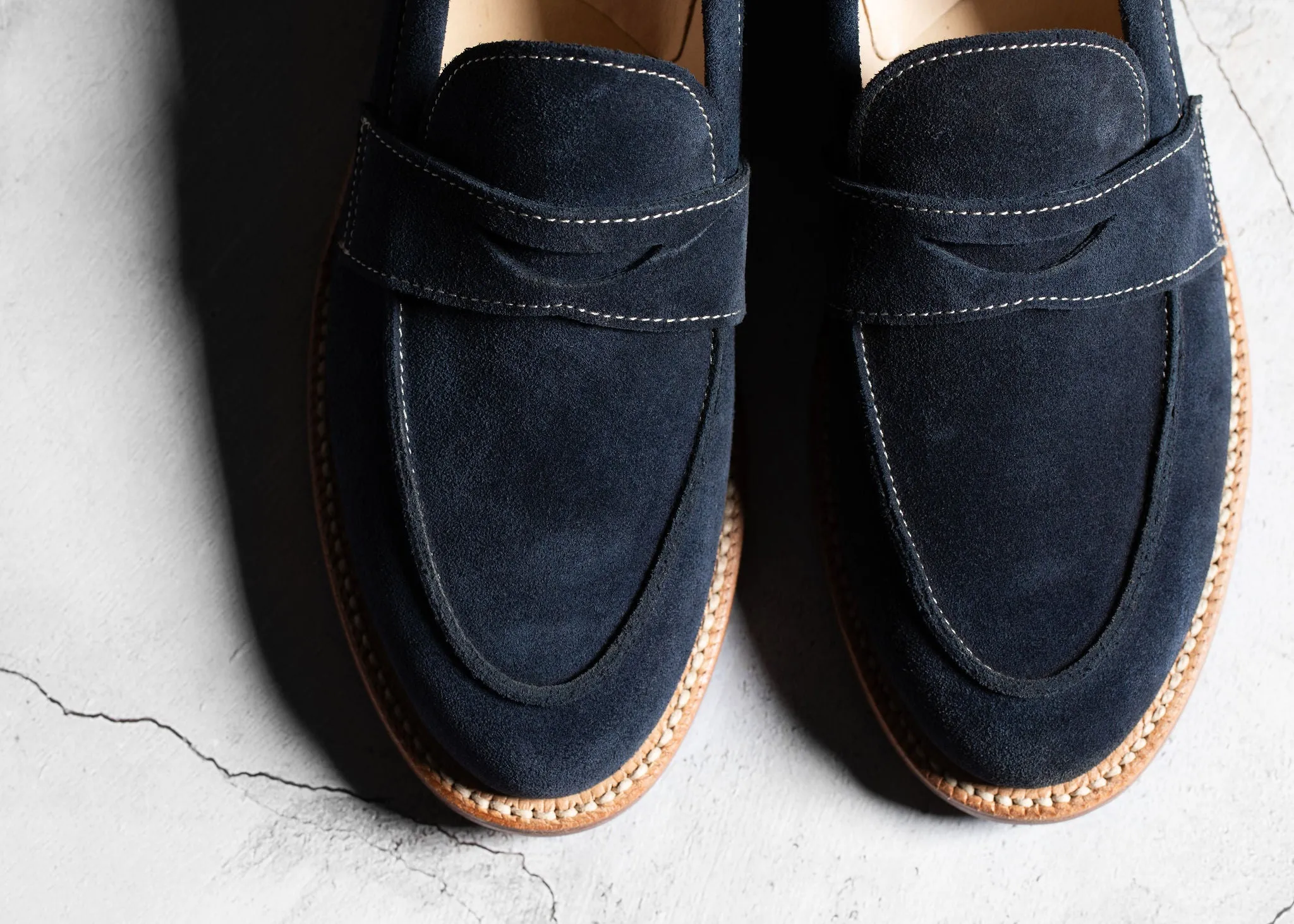 Clara Penny Loafer Midnight Suede Slip-On Shoes Bright Pace