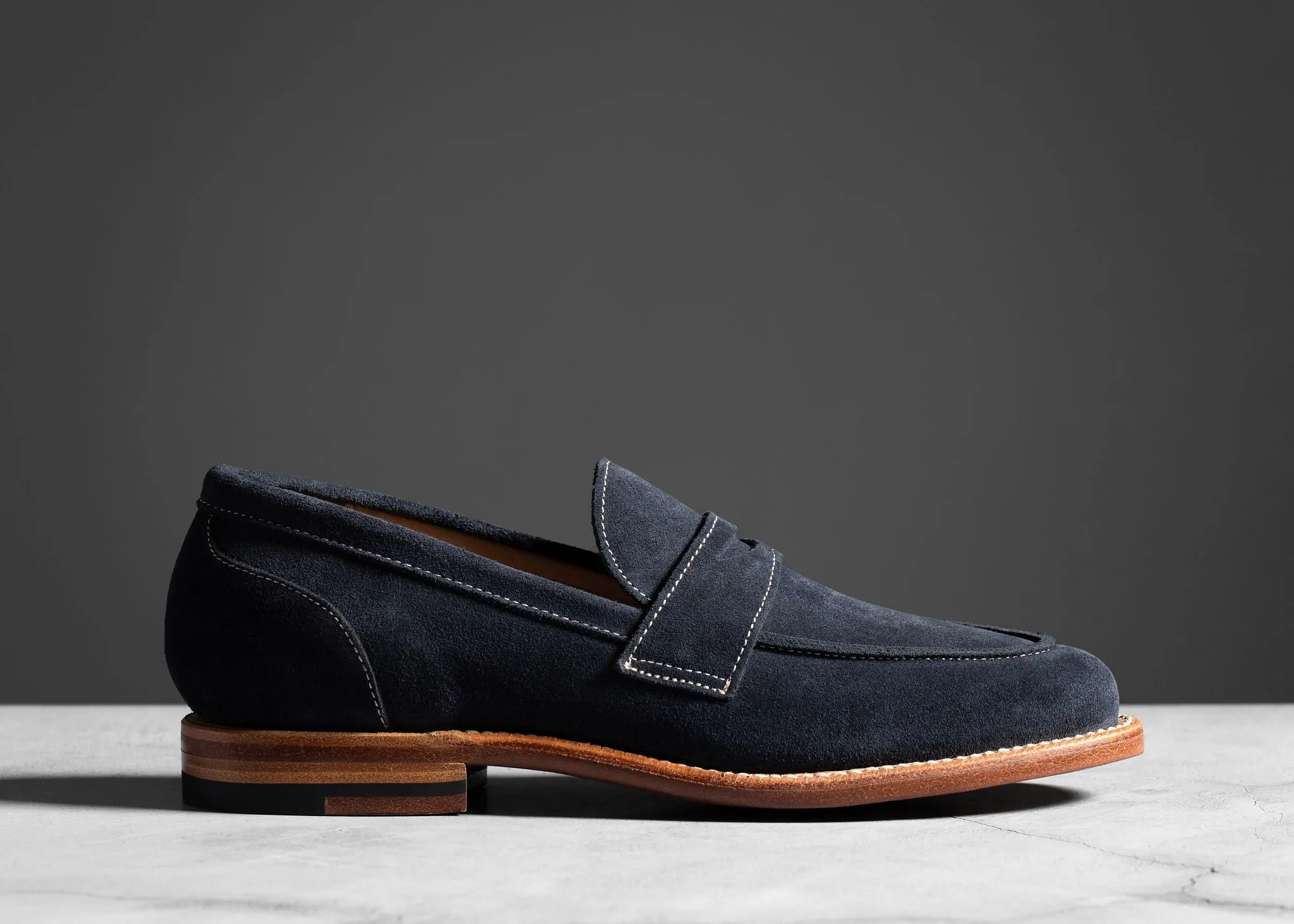Premium Slip-on Comfort Clara Penny Loafer Midnight Suede