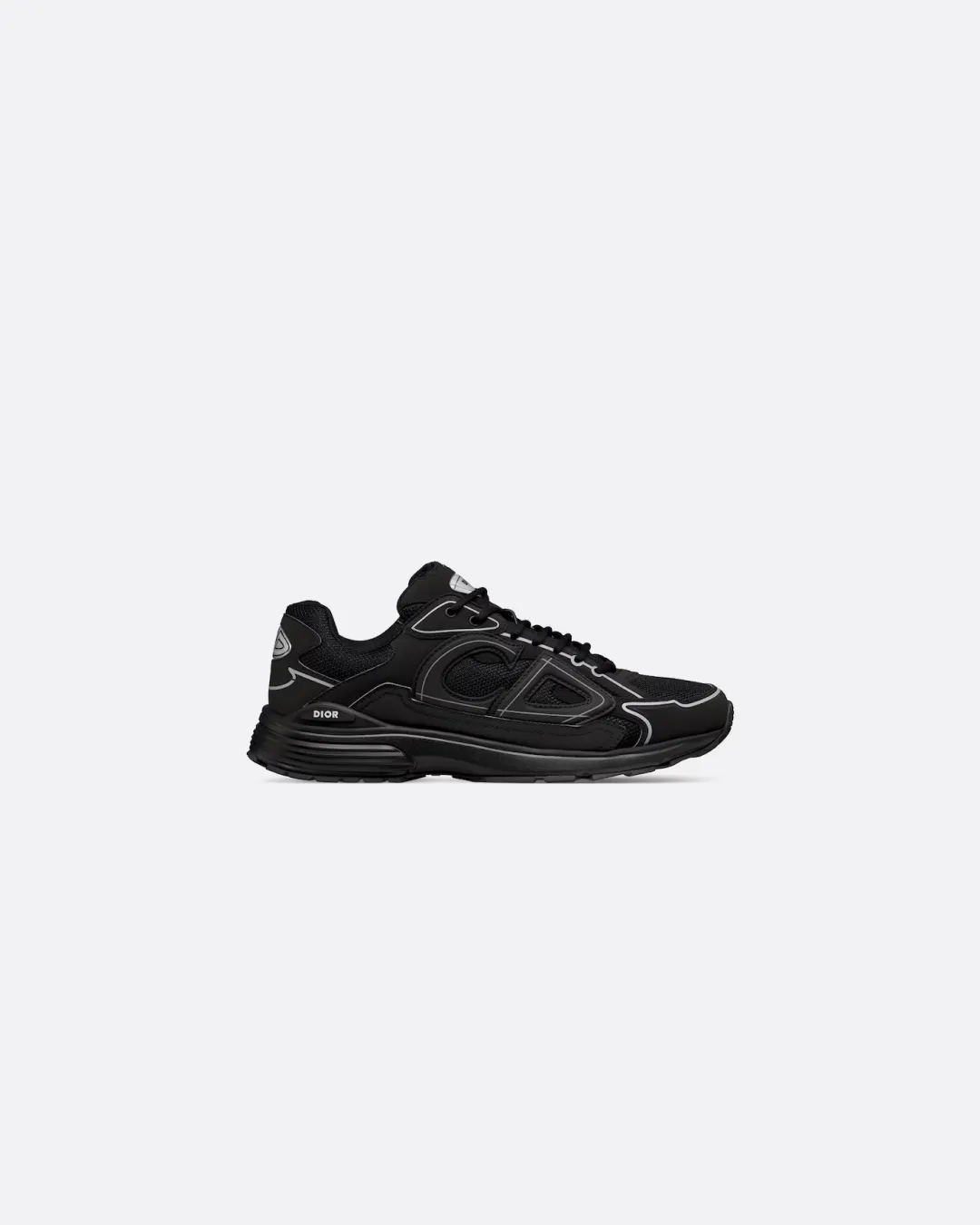 Dior B30 Sneaker - Black Mesh and Technical Fabric running in public tracks shoes night running