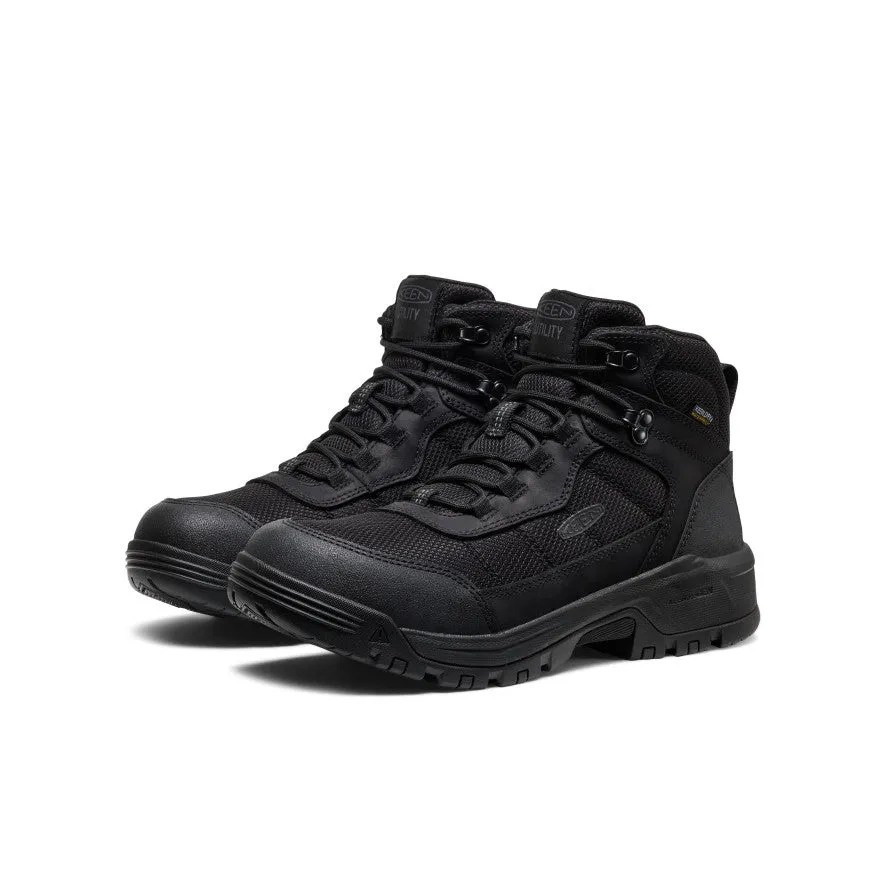 Heavy Grip Men's Skokie Waterproof Work Boot (Soft Toe)  |  Black/Black