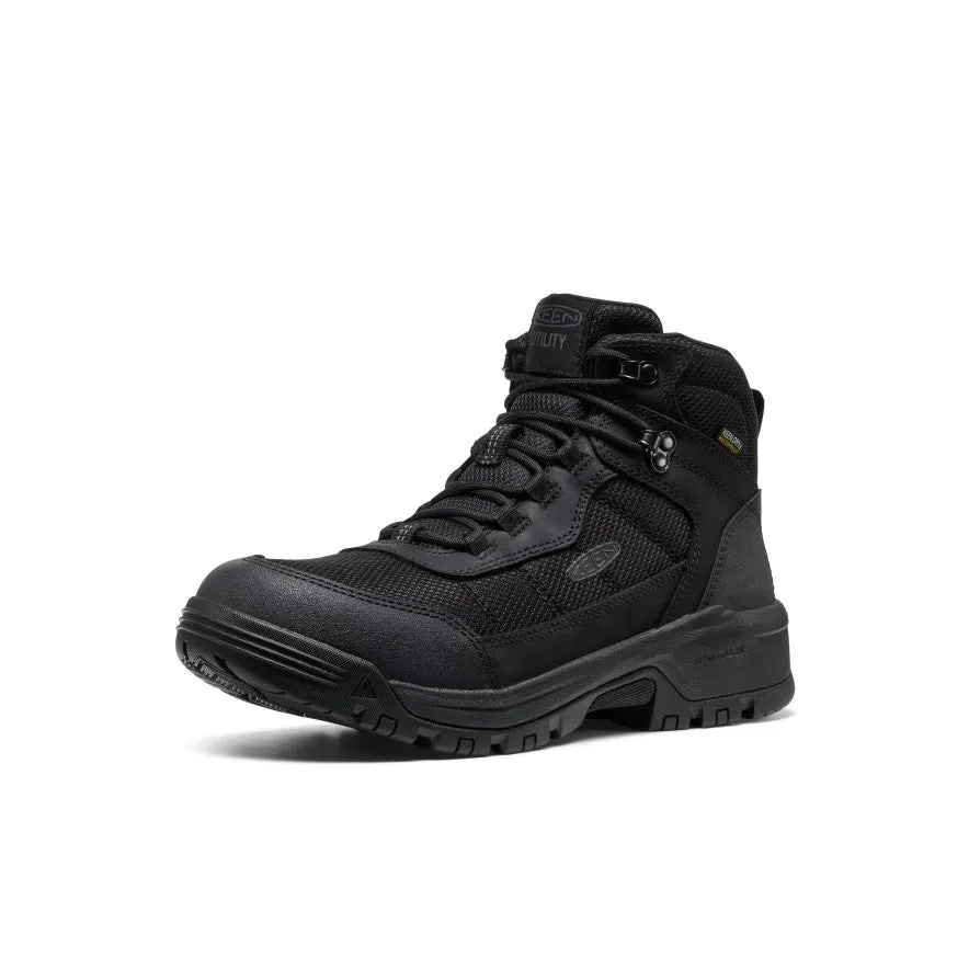 Comfortable Support Men's Skokie Waterproof Work Boot (Soft Toe)  |  Black/Black