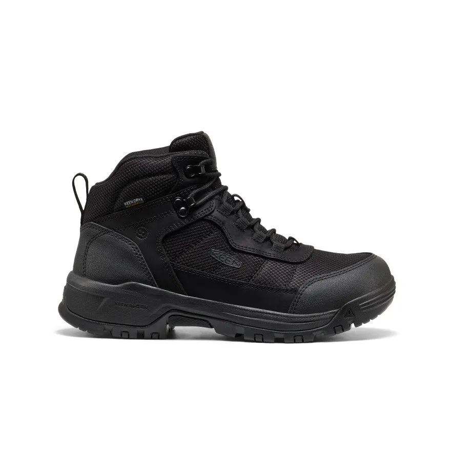 Men's Skokie Waterproof Work Boot (Soft Toe)  |  Black/Black Comfort Lock Trekking Support