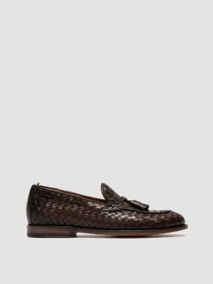 OPERA 004 - Brown Leather Tassel Loafers Durable Support Core training