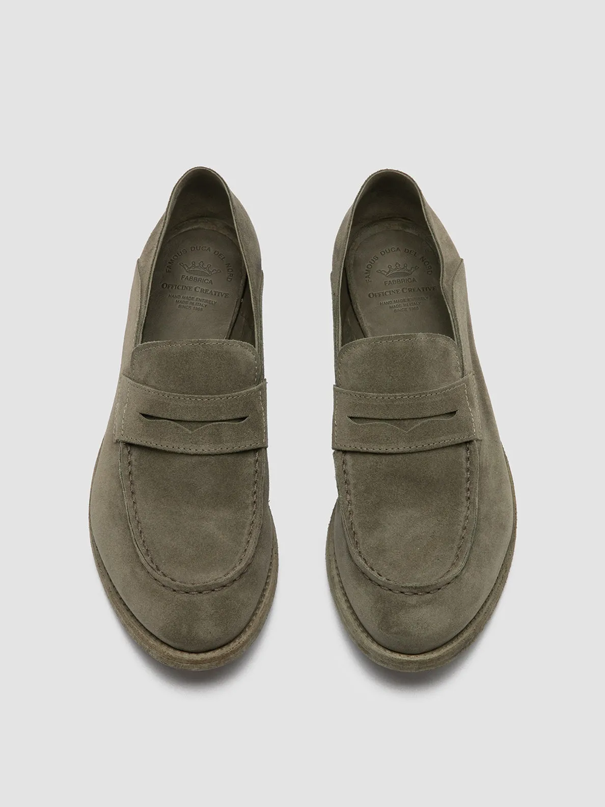 LEXIKON 516 - Green Suede Loafers Grip Clear
