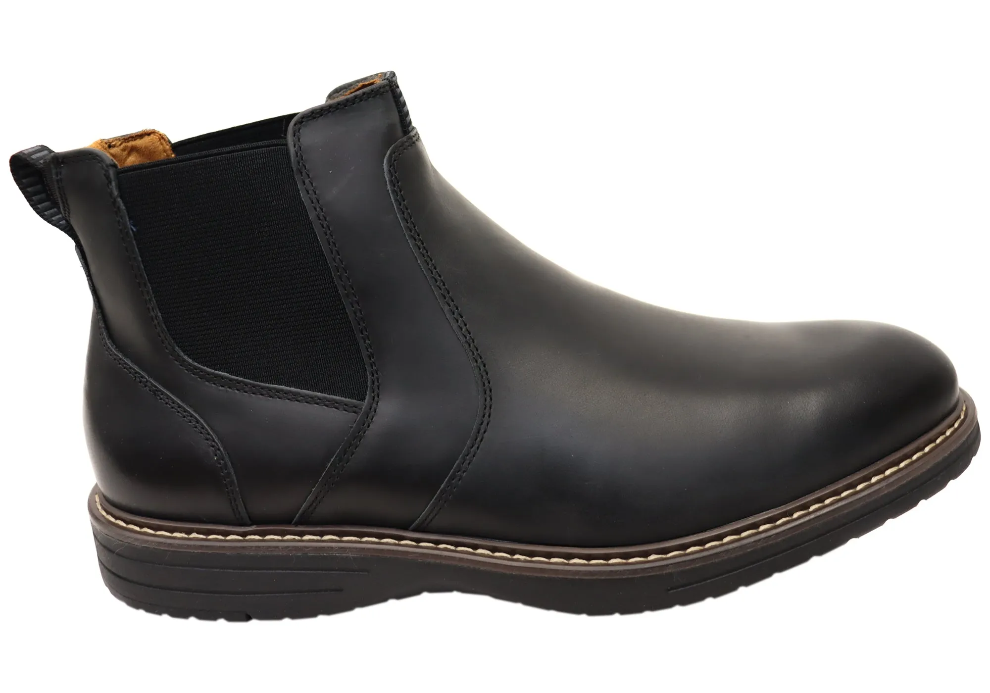 Nunn Bush By Florsheim Mens EE Extra Wide Griff Plain Toe Chelsea Boot Gloss Finish