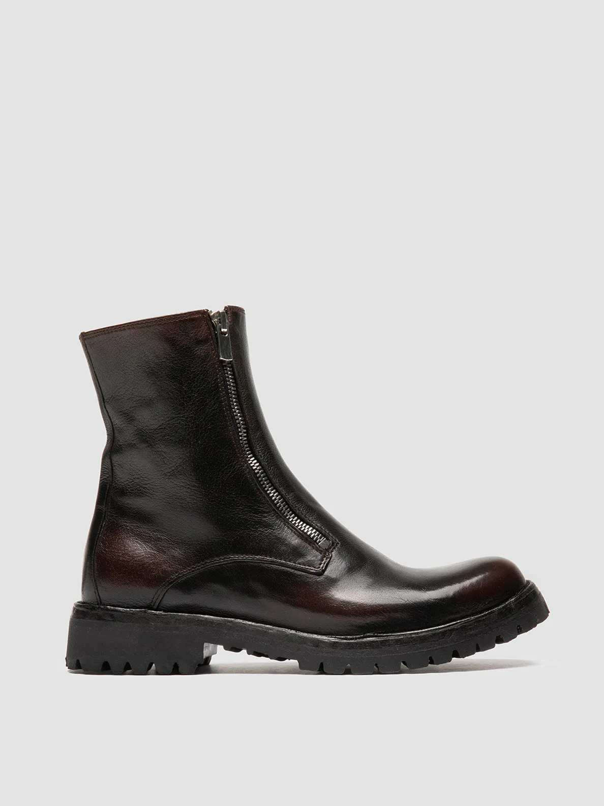 Weekend Vibe Forest Step LORAINE 026 - Brown Leather Zipped Boots