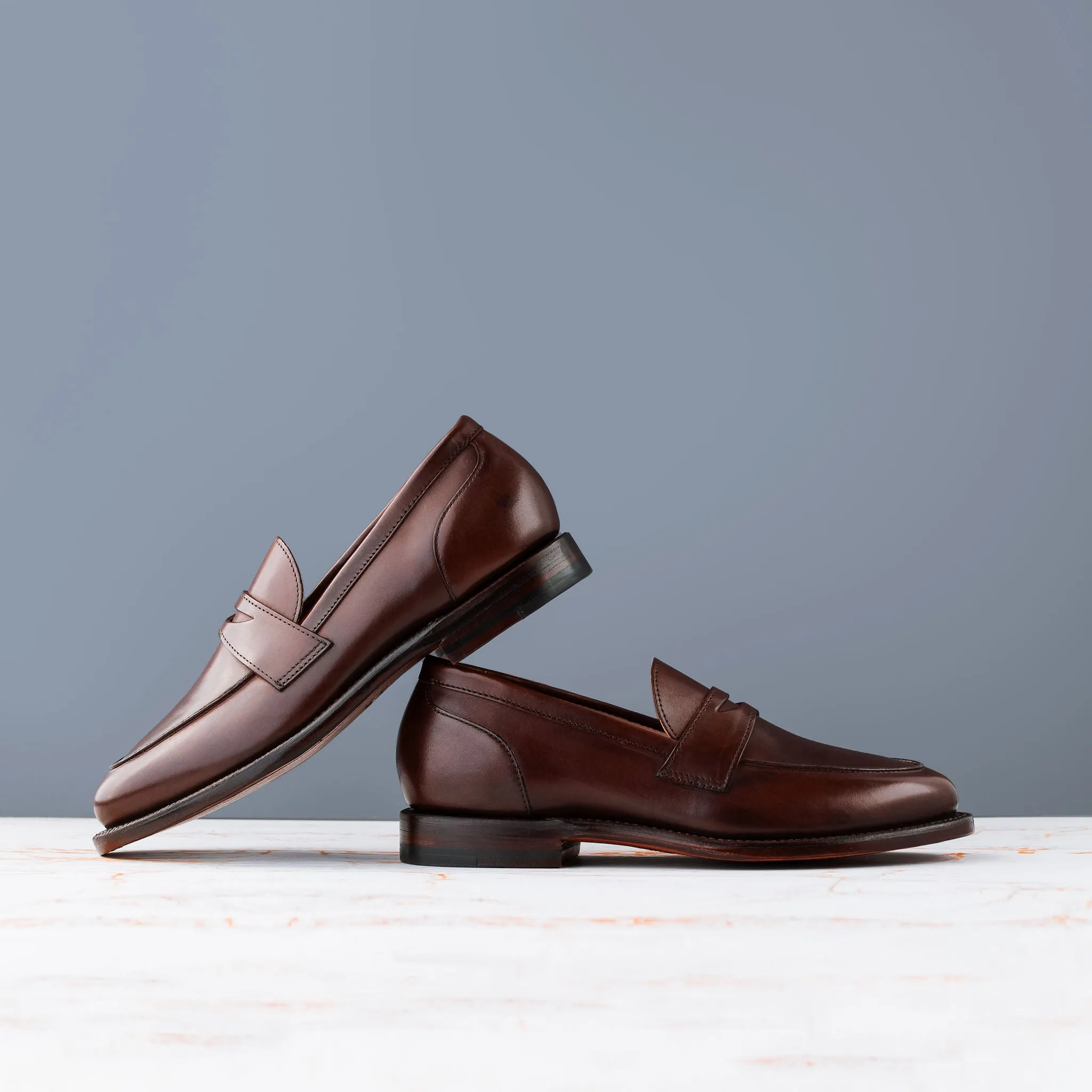 Clara Penny Loafer Tobacco Calf wide feet