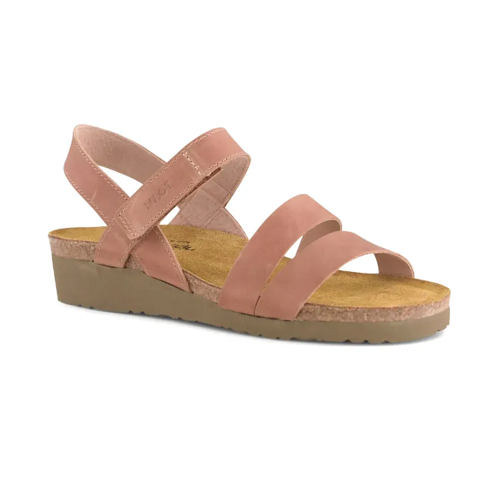 Kayla Latte Brown Leather Wide (7303 - E69) Basic Style Stretch Laces