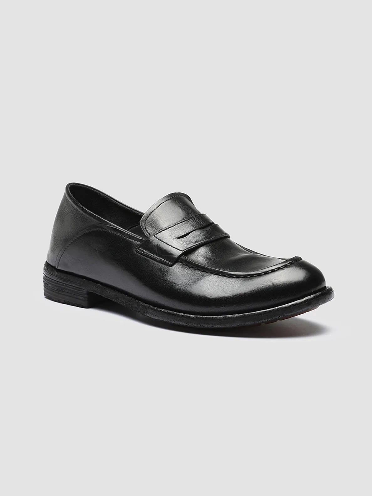Comfortable Fashion LEXIKON 140 - Black Leather Penny Loafers