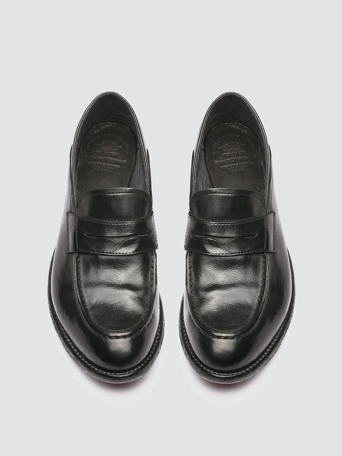 Stylish Cushioning LEXIKON 140 - Black Leather Penny Loafers