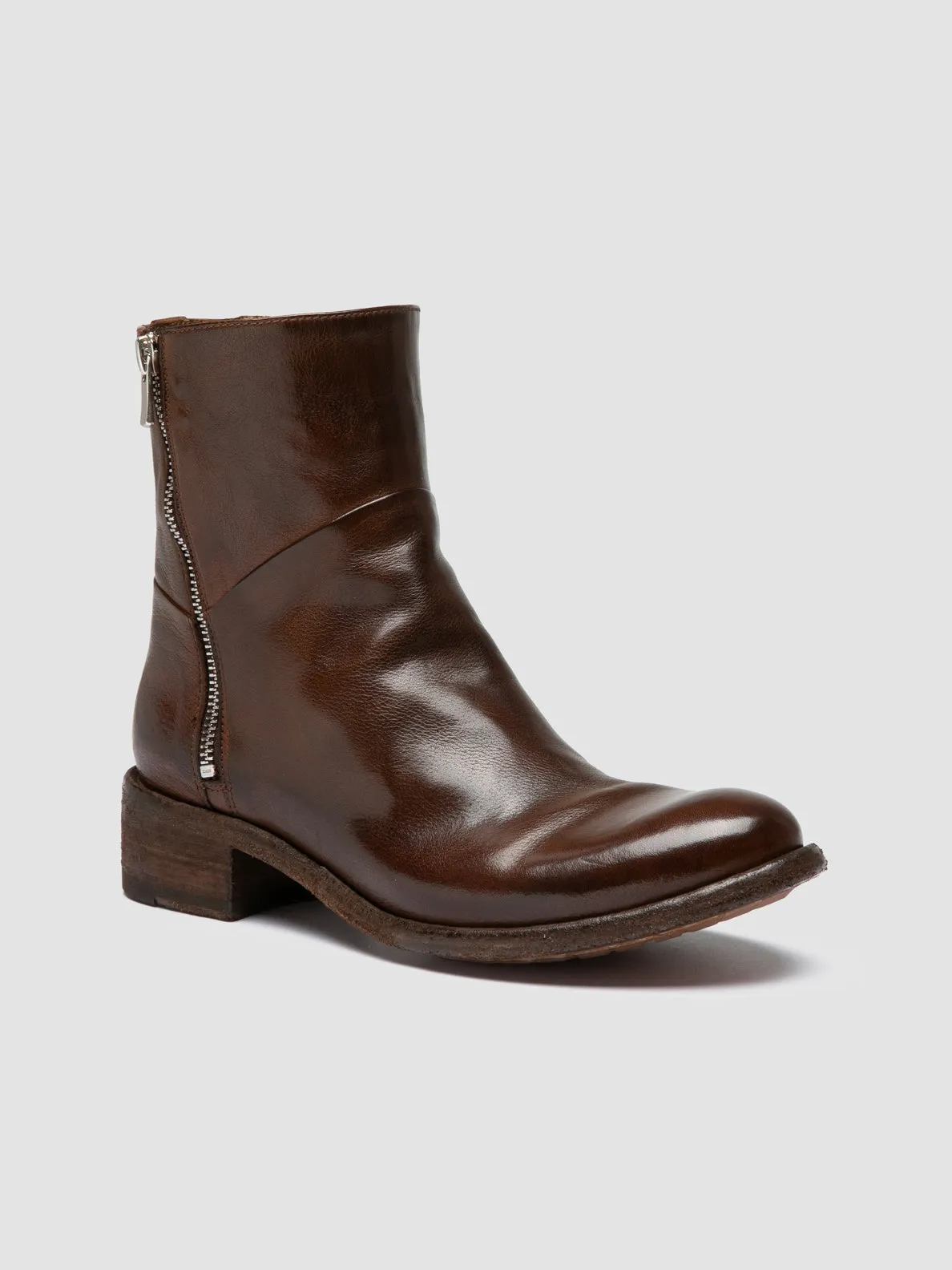 Team Day LISON 066 - Brown Leather Zipped Boots