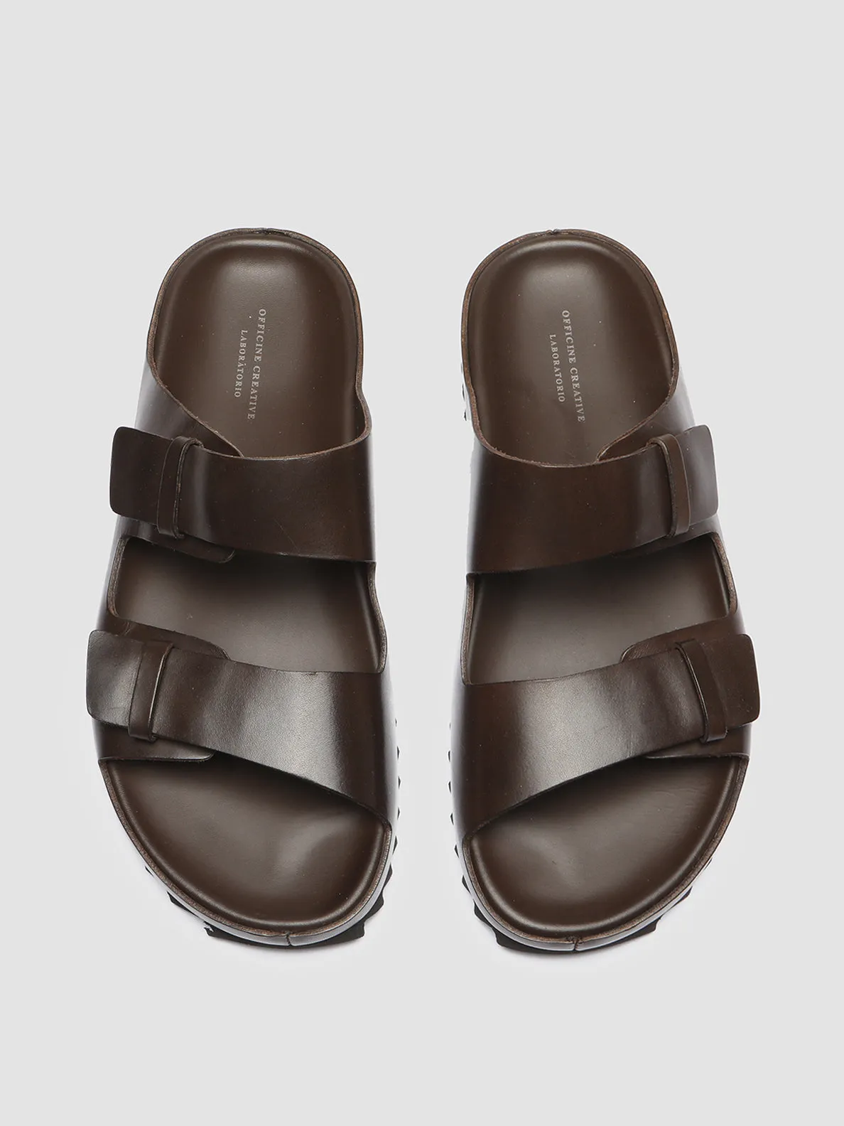AGOR?? 002 - Brown Leather Sandals Comfort Slip